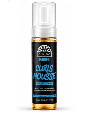 NWT OKAY Men's Curls Mousse Lightweight Curl Defining Hair Styling Foam